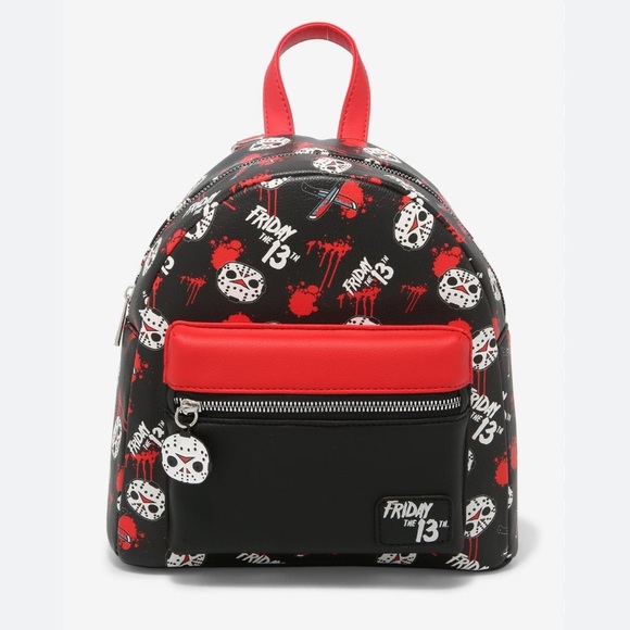 Friday the 13th Jason Horror Movie Print Mini Backpack New - Picture 1 of 10